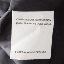 Pre Owned Yves Saint Laurent Paris Grey Wool High Waist Belted Pants M