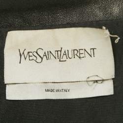 مملوكة مسبقًا Yves Saint Laurent Brown/Black Leather Zip-Up Jacket L