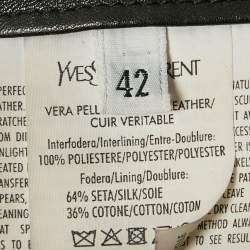 مملوكة مسبقًا Yves Saint Laurent Brown/Black Leather Zip-Up Jacket L