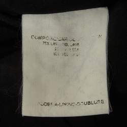 Pre Owned Yves Saint Laurent Grey Wool Blend Zip Detail Knee-Length Dress L