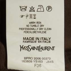 Pre Owned Yves Saint Laurent Brown Herringbone Tweed Mini Skirt S