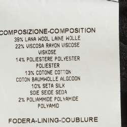 Pre Owned Yves Saint Laurent Black Tweed Mock Neck Mini Dress M