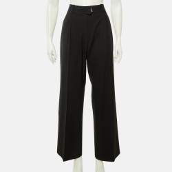 مملوكة مسبقًا بنطلون إيف سان لوران ريف غوش صوف أسود بقصة ساق مستقيمة مقاس صغير (سمول)