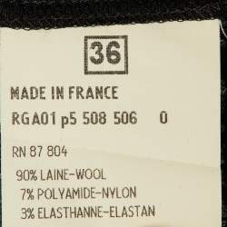 مملوكة مسبقًا بنطلون إيف سان لوران ريف غوش صوف أسود  بقصة ساق مستقيمة مقاس صغير (سمول)