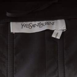 Pre Owned Yves Saint Laurent Black Wool Floral Embellished Strapless Jumpsuit M