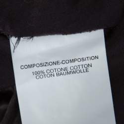 Pre Owned Yves Saint Laurent Paris Brown and White Textured Cotton Contrast Lapel Blazer L