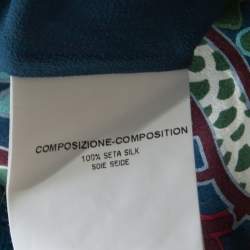 Pre Owned Yves Saint Laurent by Tom Ford Printed Silk Irregular Paneled Skirt XL