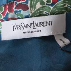 Pre Owned Yves Saint Laurent by Tom Ford Printed Silk Irregular Paneled Skirt XL