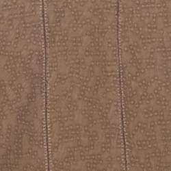 Pre Owned Yves Saint Laurent Brown Textured Cotton Cut Out Detail Flared Dress M