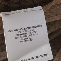 Pre Owned Yves Saint Laurent Brown Textured Cotton Cut Out Detail Flared Dress M