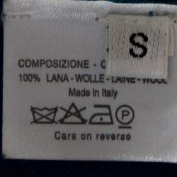 Pre Owned Yves Saint Laurent Blue Wool Button Front Cardigan S