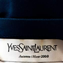 Pre Owned Yves Saint Laurent Blue Wool Button Front Cardigan S