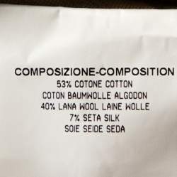 Pre Owned Yves Saint Laurent Beige Textured Wool Blend Cutout Detail Wrap Dress M