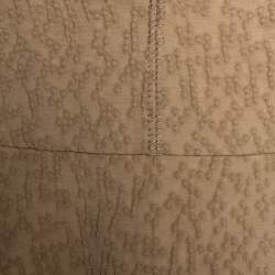 Pre Owned Yves Saint Laurent Beige Textured Wool Blend Cutout Detail Wrap Dress M