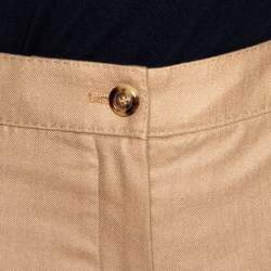 Pre Owned Yves Saint Laurent Beige Cashmere Straight Leg Pants L