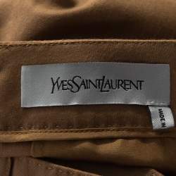 Pre Owned Yves Saint Laurent Beige Cashmere Straight Leg Pants L