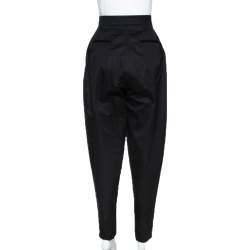 Pre Owned Yves Saint Laurent Black Cotton Carrot Pants S