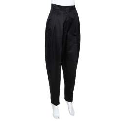 Pre Owned Yves Saint Laurent Black Cotton Carrot Pants S