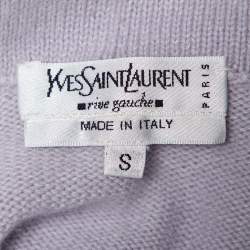 Pre Owned Yves Saint Laurent Rive Gauche Lilac Angora & Wool Cowl Neck Sweater S