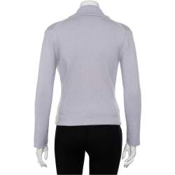 Pre Owned Yves Saint Laurent Rive Gauche Lilac Angora & Wool Cowl Neck Sweater S