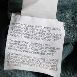 Pre Owned Yves Saint Laurent Green Cashmere & Silk Button Front Cardigan L