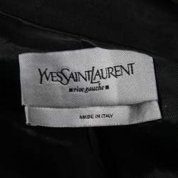 Yves Saint Laurent Vintage Black Wool Velvet Trimmed Single Breasted Blazer M