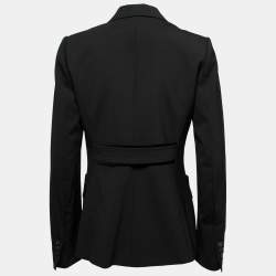 Yves Saint Laurent Vintage Black Wool Velvet Trimmed Single Breasted Blazer M