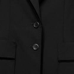 Yves Saint Laurent Vintage Black Wool Velvet Trimmed Single Breasted Blazer M