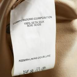 Pre Owned Yves Saint Laurent Gold Silk Studded Flared Skirt M