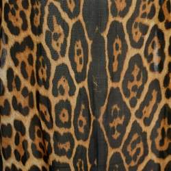 مملوكة مسبقًا Yves Saint Laurent Brown Leopard Printed Cotton Kaftan Top ( One Size )