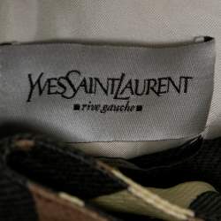 Pre Owned Yves Saint Laurent Beige Animal Printed Cotton Belted Coat M