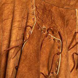 Yves Saint Laurent Rive Gauche Brown Suede Patchwork Draped Skirt M