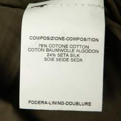 مملوكة مسبقًا توب إيف سان لوران سفاري أخضر زيتوني مزين ربطة عنق أوف شولدر بحزام مقاس متوسط (ميديوم)