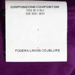 Pre Owned Yves Saint Laurent Purple Silk Waist Cutout Detail Jumpsuit M