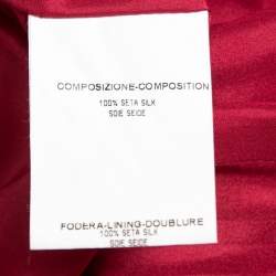 Pre Owned Yves Saint Laurent Vintage Red Silk Tiered Pencil Skirt M