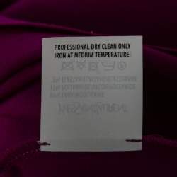 Pre Owned Yves Saint Laurent Purple Wool V-Neck Scalloped Hem Dress M