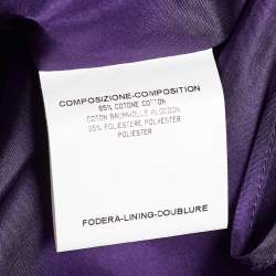 Pre Owned Yves Saint Laurent Purple Sateen Stole & Belt Detail Dress M