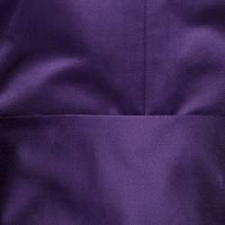 Pre Owned Yves Saint Laurent Purple Sateen Stole & Belt Detail Dress M