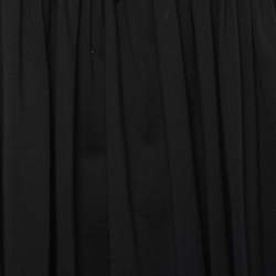 Pre Owned Yves Saint Laurent Black Cotton Gathered Sleeveless Top M