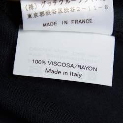 Pre Owned Yves Saint Laurent Black Jersey Bell Sleeve Midi Dress M