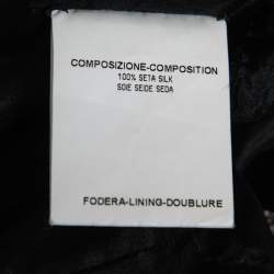 Pre Owned Yves Saint Laurent Black Animal Print Silk Cold-Shoulder Dress M