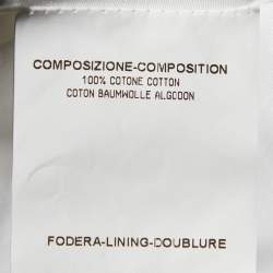 Pre Owned Yves Saint Laurent White Cotton Bow Detail V-Neck Top M