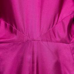 Pre Owned Yves Saint Laurent Purple Silk Midi Dress M