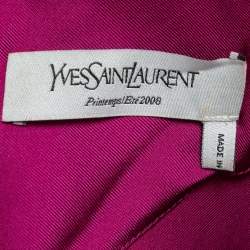 Pre Owned Yves Saint Laurent Purple Silk Midi Dress M