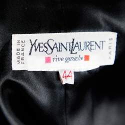 Yves Saint Laurent Rive Gauche Black Textured Wool Button Front Jacket M