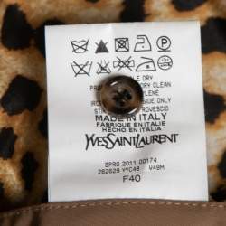 Yves Saint Laurent Brown Zip-Up Shirt Jacket M