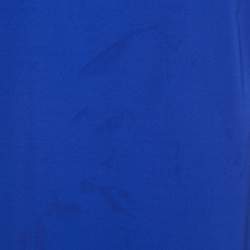 Pre Owned Yves Saint Laurent Blue Jersey Cowl Neck Short Dress S