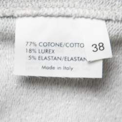 Pre Owned Yves Saint Laurent Metallic Silver Lurex Knit Sleeveless Top M