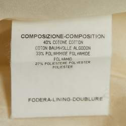 Pre Owned Yves Saint Laurent Cream Jacquard Sheath Midi Dress M