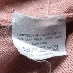 Pre Owned Yves Saint Laurent Pink Wool Cropped Sweater M